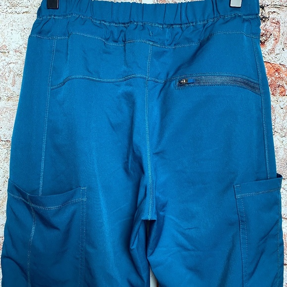 Dickieʻs Womenʻs Petite Blue Elastic Drawstring Waist Cargo Scrub Pants Small - Picture 3 of 6